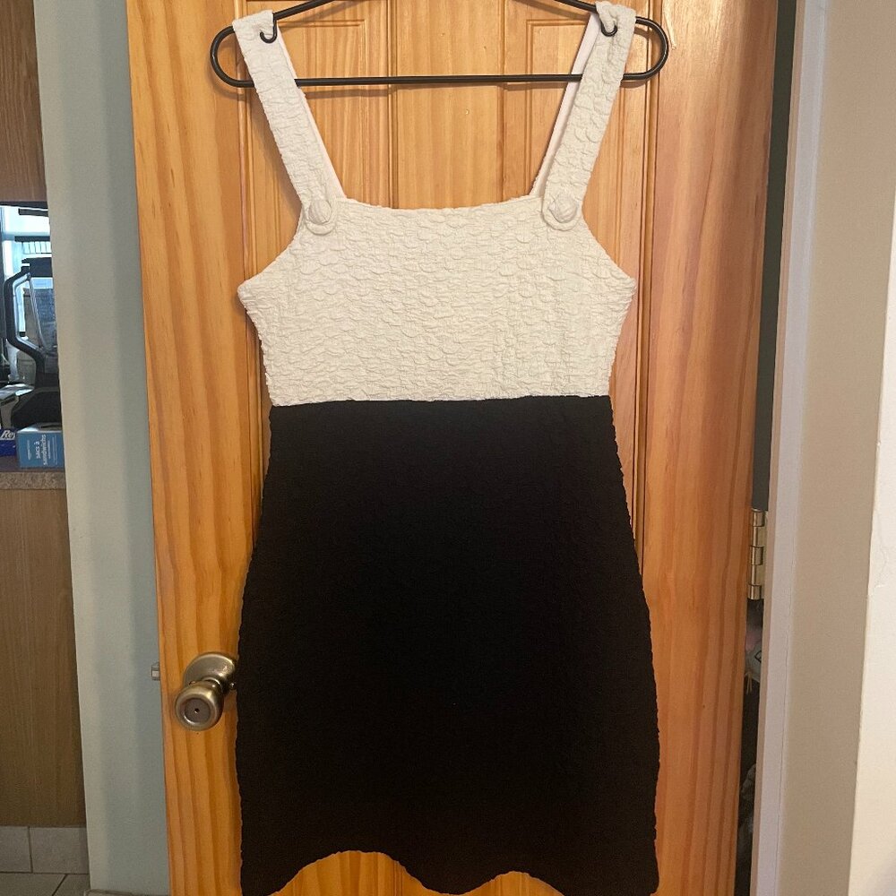 Endless Rose Popcorn Knit Mini Dress in Ivory/Black